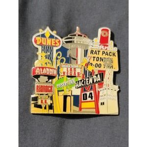 Vtg Old Las Vegas Large Lapel Pin